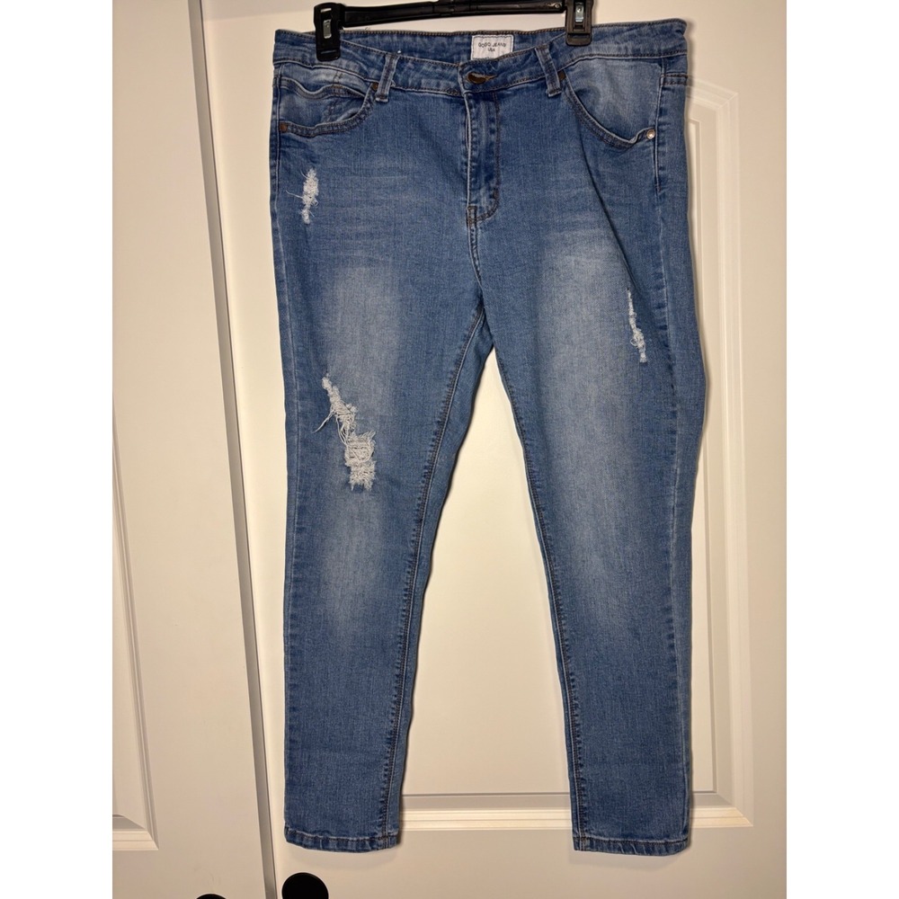 GOGO Jeans Mid Rise Distressed Ankle Size 15